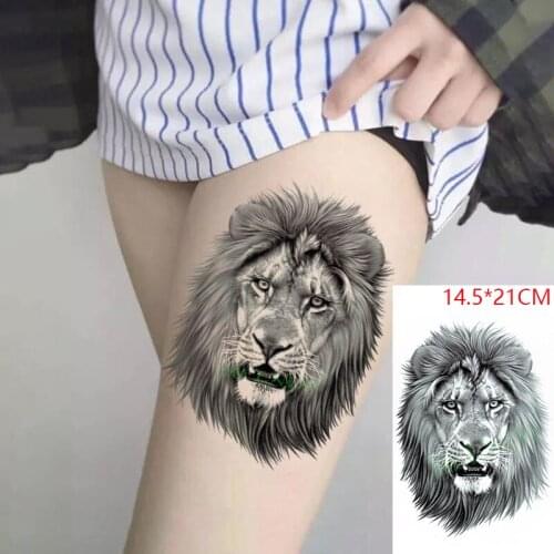Waterproof Temporary Tattoo Sticker Cool Lion Cat Animal Tatto Stickers Flash Tatoo Fake Tattoos for Men Women