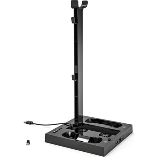 J0PB For -Xbox Series S 3in1 Charging Base Cooling Fan Headset Holder Bracket Gamepad Charging Stand Charging Dock Station