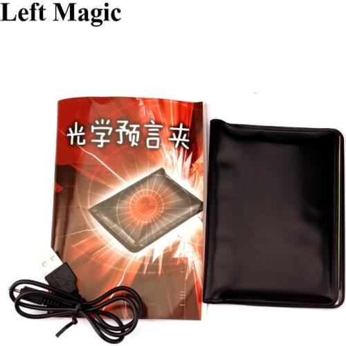 1 Set Light Prediction Holder(Charged Version)- Magic Tricks Optical Prediction Wallet Magic Props Close Up Magic G8080