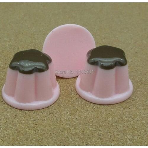 1pcs/lot resin light pink pudding 24mm Cabochons Jewelry Fit Mobile Phone Hairpin Headwear DIY Accessories B201-2