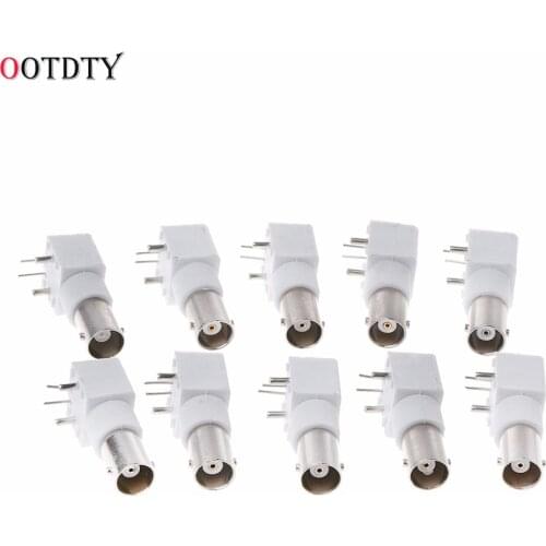 10Pcs/Set Board PCB Mount Right Angle BNC Female Jack With Nut Bulkhead Connector