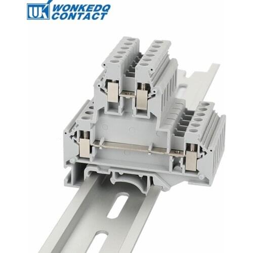 Din Rail Terminal Blocks 10Pcs UKKB-5 Connector Double Layer Terminal Screw Wiring UKKB5 screw terminal block 2 level