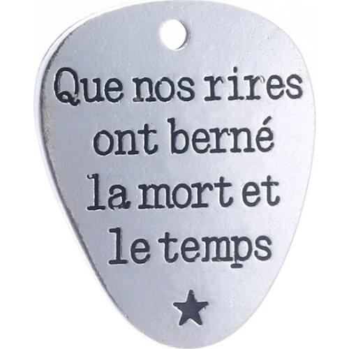 20pcs 20*24mm DIY ancient charm lettering Que nos rires ont Berne la mort et le temps pendants for jewelry accessories