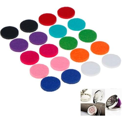 20pcs/lot Colorful Aromatherapy Felt Pads 22.5mm Fit for 30mm Essential Oil Diffuser Perfume Locket Floating Locket New Styles