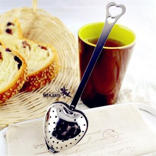 New Heart Shaped Filter Tea Balls Stainless Steel Tea Strainers Oblique Tea Stick Tube Tea Infuser Steeper H-48