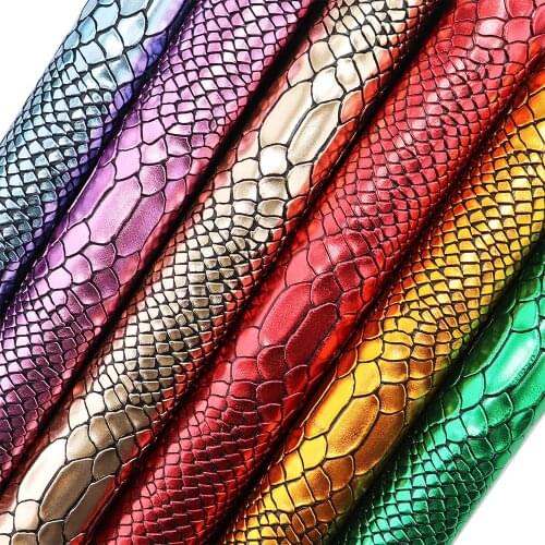 A4 Sheet 30x21cm Snake Leatherette Synthetic Faux PU Leather Fabric For Bows Bags Home Decoration H0420