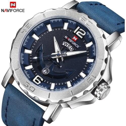 2021The New NAVIFORCE Top Luxury Brand Quartz Military Sports Man Watch Leather Strap Complete Calander Clock Relogio Masculino