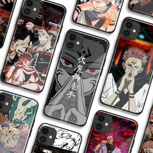 Jujutsu Kaisen Ryomen Anime Soft Silicone Glass Phone Case for IPhone SE 6s 7 8 Plus X Xr Xs 11 12 Mini Pro Max Samsung RedMi