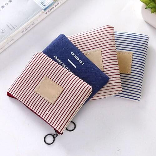 1PC Unisex Canvas Purse Card Key Mini Purse Pouch Canvas Bag Small Zipper Coin Purse Card Holder Wallet Four Colors Available