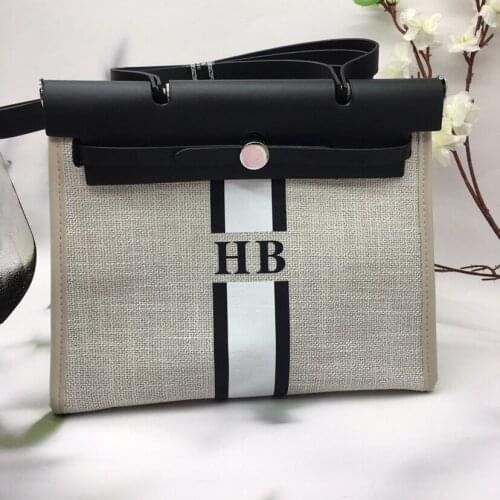 Personalized Monogram Striped Travel Canvas Tote Bag Monogrammed Shopping Bag Custom Shoulder Bag Gift for Her Anniversary Gift