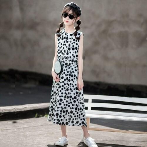 Summer 2021 Kid Dresses For Girls Long Princess Party Children Dress Teenager School Girl Clothes Fashion Black Red Sundress