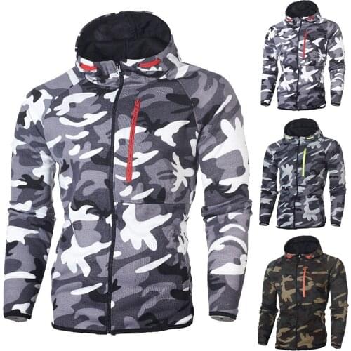 DAIGELO Casual Jackets For Man Nice Fashion Mens To Keep Warm Zipper Winter Camouflage Sweatshirt Top Outdoor Cycling Jackets
