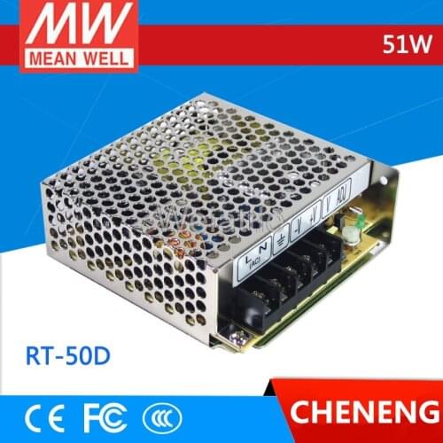 MEAN WELL original RT-50D 5V 12V 24V 50W 5V 3A +24V 1A +12V 1A Triple Output Switching Power Supply