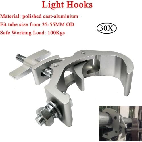 30Pcs/Lots Metal Clamp Hanger Hook Bracket Steel Stage Theatre Lighting Kit 35-55mm Profession Stage Light Truss Dj Hanging Hook
