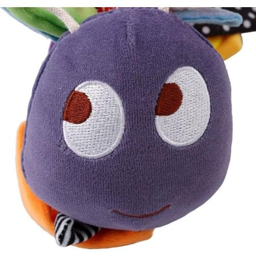 Infant Newborn Soft Bee Plush Toy Baby Bed Bell Soft Hanging Toys Animal Handbells Rattles Education Doll For Stroller