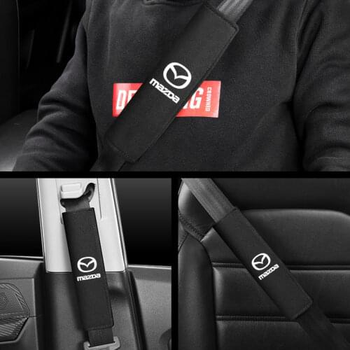 2Pcs Soft Suede Car Belts Strap Shoulder Cover Seat Belt Padding For Mazda 3 5 6 323 626 RX8 7 MX3 MX5 CX5 Atenza Axela Gadgets