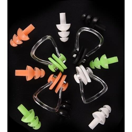 Waterproof Soft Silicone Swimming Set Nose Clip + Ear Plug Kits Boxed