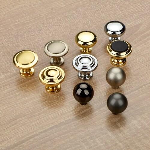 New Simple Drawer Cabinet Handle Zinc Alloy Drawer Handle Wardrobe Dresser Single Hole Ball Handle Furniture Cabinet Handle