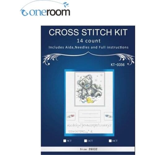 More discount Bears family NEW 14ct white canvas similar DMC Cross Stitch kits14CT needlework Set DIY embroidery3th