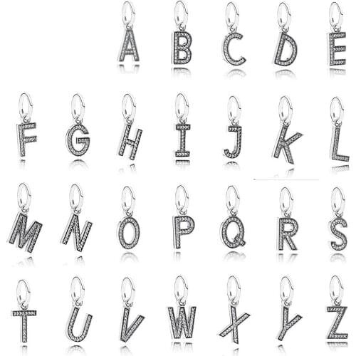 NEW 100% 925 Sterling Silver 26 letters of an alphabet Charm Beads collocation Bracelet DIY bracelet Wholesale factory