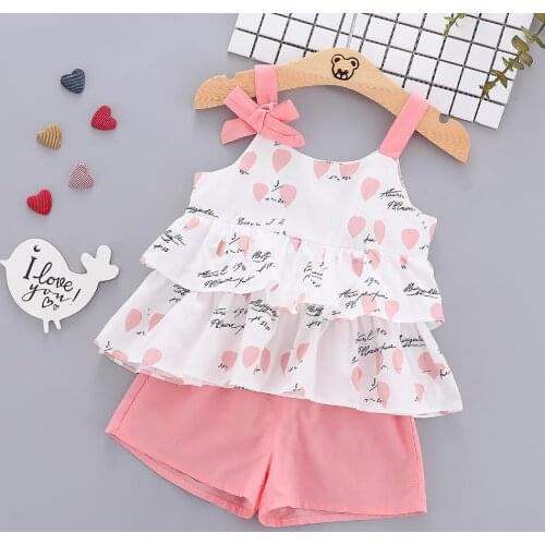 Newborn Girls Clothes 2021 Summer Halter Dress + Shorts Beach Clothing For Baby Set Infant Costume Suits