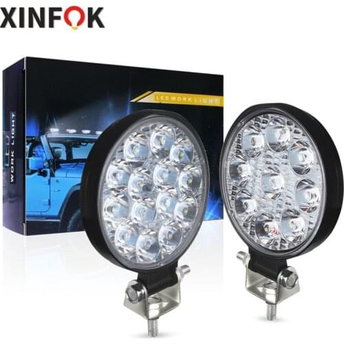48W LED Work Light LED Car Front Fog Light 12V 24V For Truck SUV 4X4 4WD Engineering Headlights Off-road LED Round Headlamp