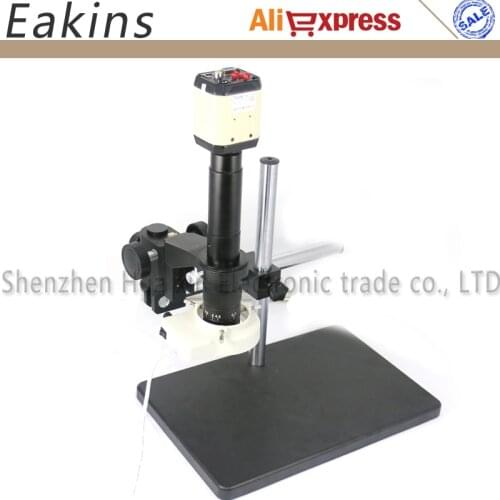3in1 Industry Microscope CCD AV USB VGA Outputs+300X C-Mount Lens+56 LED Ring Light+Big Boom Stand Holder For Industry Lab