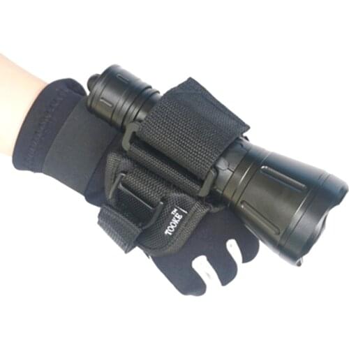 Adjustable Scuba Diving Underwater LED Torch Flashlight Light Holder Glove