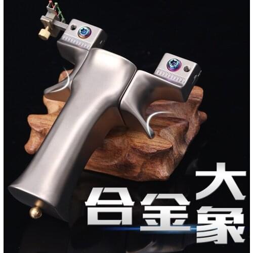 New High Quality Titanium Alloy Elephant Slingshot Flat Skin Binding Free Professional Forceful Рогатка Outdoor Sports Catapult
