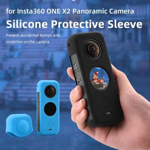 For Insta360- ONE X2 Silicone Protective Lens Cover for Insta360- One X2 Panoramic Sports Camera Lens Cover Accessories