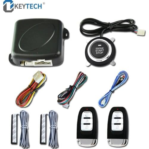 OkeyTech Car Keyless Entry Engine Start Alarm System Push Button Remote Starter Stop Auto Remote Central Locking Burglar Alarm
