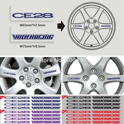 4 x Newest CE28 3M Adhesive Vinyl Wrap Racing Decals Sticker Wheel Hub Pegatinas Car Styling Motor Part Auto Rim Accessories