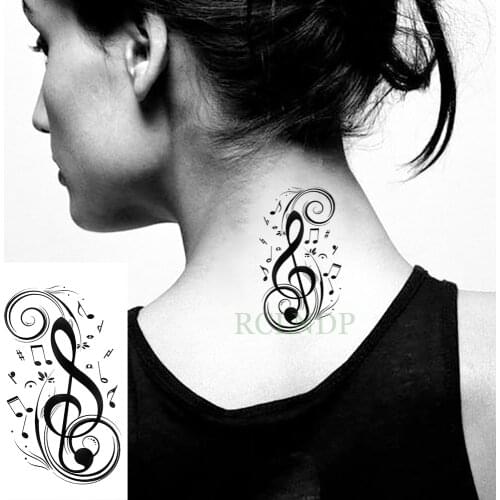 Waterproof Temporary Tattoo Sticker musical note Fake Tatto Flash Tatoo Hand Back Foot tattoos for Girl Women Men Kid