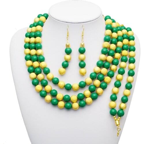 Yulaili Multicolor African Beads Jewelry Sets Nigerian Wedding Necklace Bracelet Earrings Jewelery Accessories Wholesale