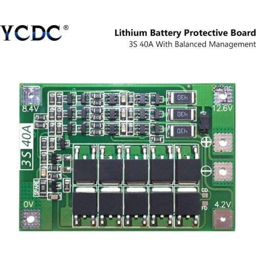3S 40A 12.6v 18650 Balance Function BMS PCB Charge Protection Board Li-ion Lipo Battery Lithium 18650 Batteries Balanced
