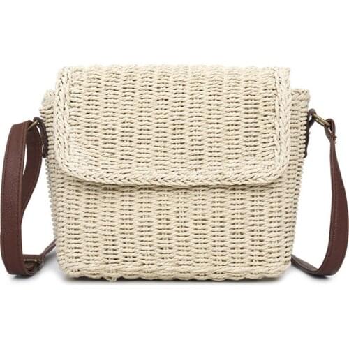 Crossbody Single Shoulder Bag Women Straw Woven Tote Large Capacity Summer Beach Bag Best Sale-WT