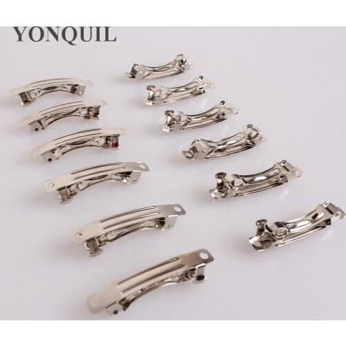 Womens Hair Accessories 300Pcs/Lot 40MM Rhodium Plated French Hair Barrette Clips Findings Iron DIY Hair Pins Clips Findings