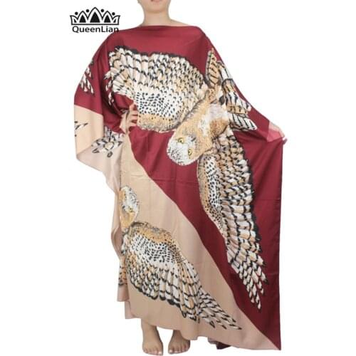 2017 New Dashiki Bazin African Fashion Silk Big Size Loose Party Dress Pattern Traditional CLothing Indian Dress For Lady (LY#)