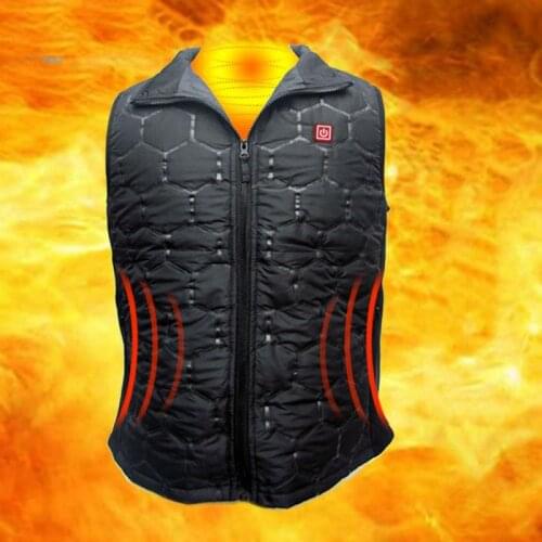 Fiber Winter Electric Heating Vest 5VUSB Rechargeable Heating Vest Waterproof Three-speed Temperature Adjustment Jacket Clothing