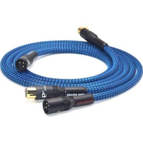 1 Pair Silver Plated Hifi XLR Cable High Performance G5 2 XLR Male to 2 XLR Female Cable