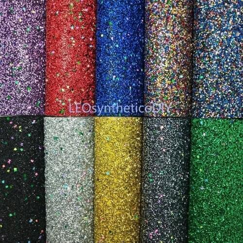 1PC 21X29CM Synthetic Letaher, Cuero Sintetico Chunky Glitter Leather For Making Bows Accessories LEOsyntheticoDIY GM4049A