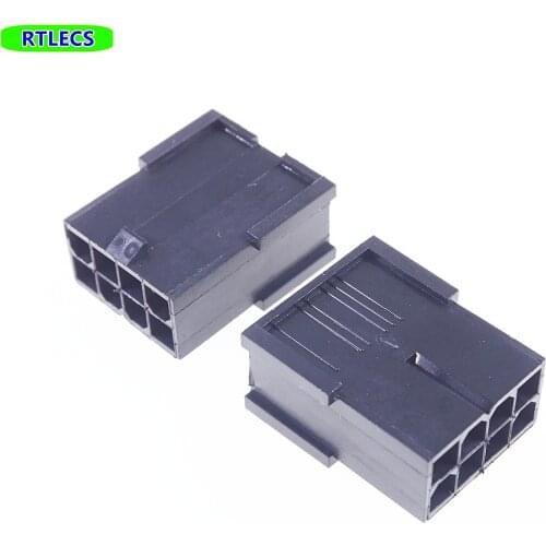10 pcs 8 Position 8 Pin 4.20 mm Plug Housing Female ATX CPU PSU 8P computer PC Power Connector Shell No Wing Ear mount RoHs