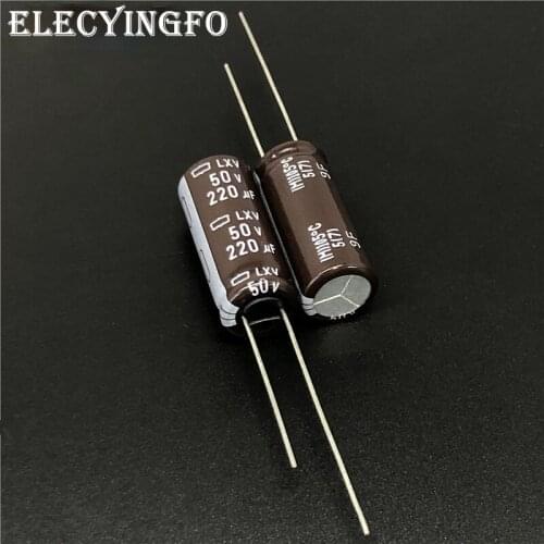 100pcs 220uF 50V220UF Japan NCC LXV Series 10x25mm Low impedance 50V220uF Aluminum Electrolytic Capacitor