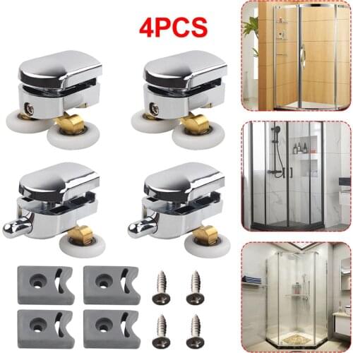 4X Twin Shower Screen Door ROLLERS/Runners/Wheels Top & Bottom 23mm Replacement