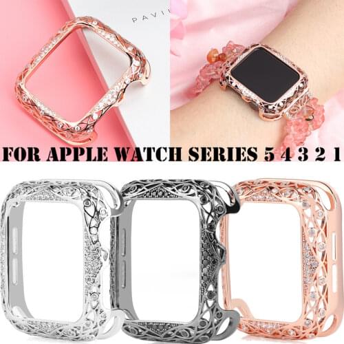 Bling Metal Luxury Diamond Case For Apple Watch 38mm 40mm 42/44mm Watch Cover Shockproof Hard Shell For iWatch Series SE 6 5 4 3