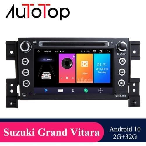 AUTOTOP 7" Android 10 2 Din Car DVD Player Radio For Suzuki Grand Vitara 3 2006-2015 Multimedia Video Navigation GPS Autoradio