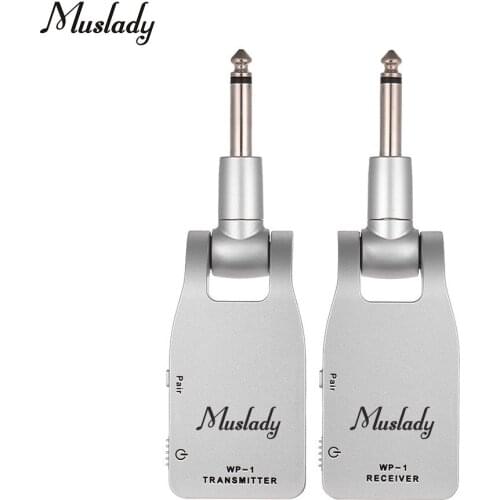 Muslady 2.4G Wireless Guitar System Transmitter & Receiver 30M Transmission Range for Electric Guitar Bass Rechargeable Battery