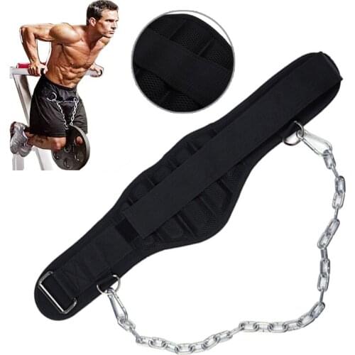 Heavy Duty Weight Lifting Belt with Chain for Gym Barbell Squat Powerlifting Pull Ups Workout Waist Support Fitness Equipmen