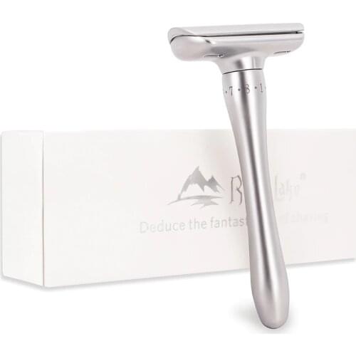 RiverLake Razor For Men Adjustable Close Shaving Classic Double Edge Razor Blades Knife Replacement Shaving Set