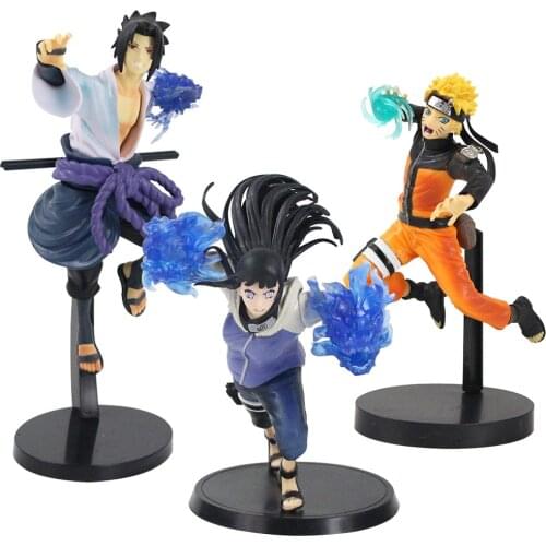16-26cm Naruto Shippuden Anime Uzumaki Naruto Hyuga Hinata Uchiha Sasuke Battle Fighting PVC Action Figure Model Toys Kids Gift